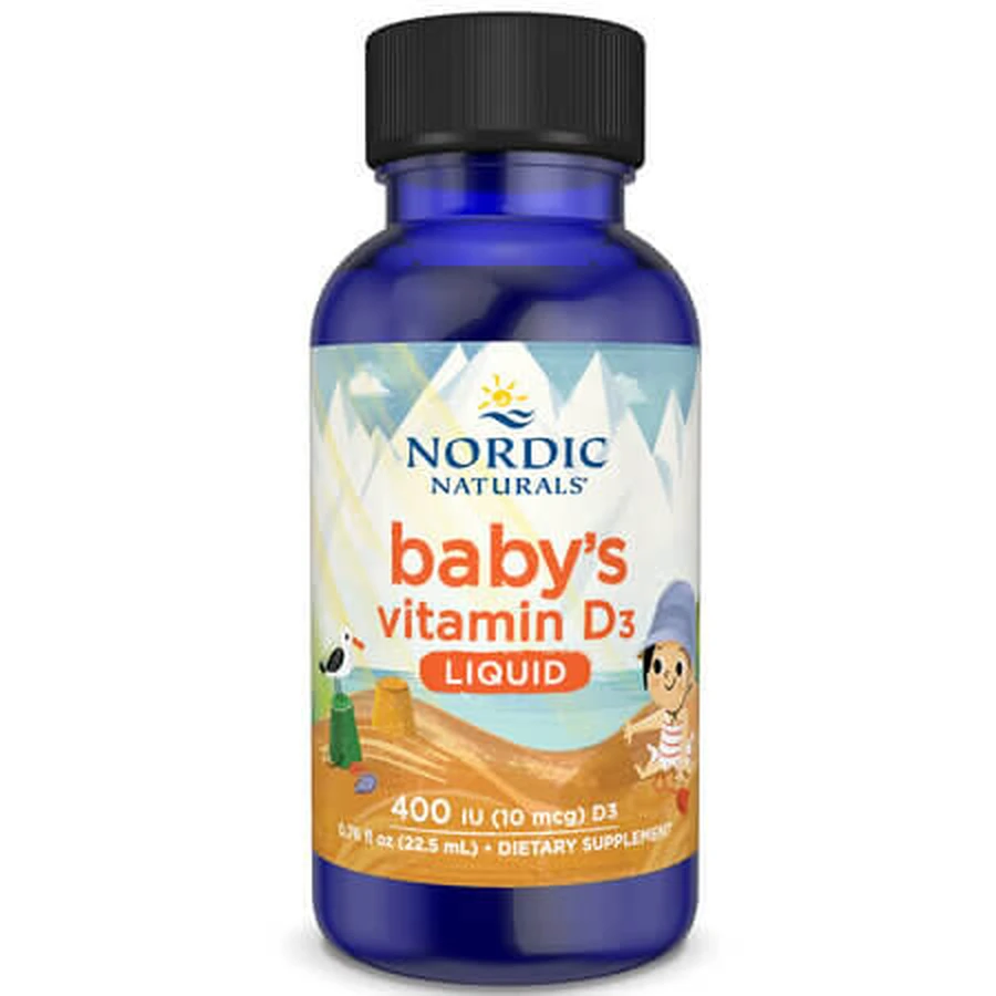 Płynna witamina D3 dla niemowląt i dzieci, 400 IU, 22,5 ml, Nordic Naturals: ceny i cechy
