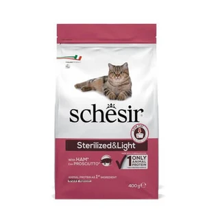Cibo secco leggero per gatti sterilizzati al prosciutto, 400 g, Schesir