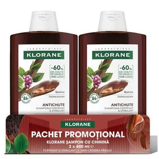 Klorane-shampooset met kinine en edelweiss, 2 x 400 ml