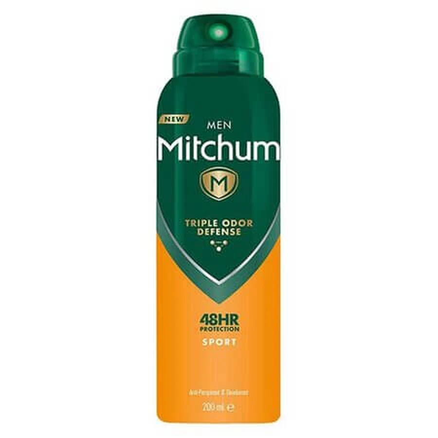 Triple Odor Defense Sport-anti-transpiratiespray voor mannen, 200 ml, Mitchum