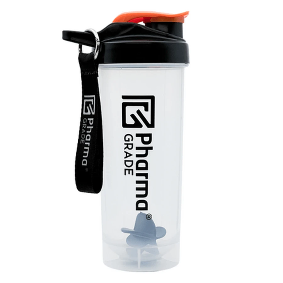 Clear plastic shaker, 700 ml, pharmaceutical grade