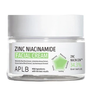 Gezichtscrème om overtollig talg in balans te brengen met zink en niacinamide, 55 ml, Aplb