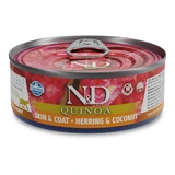 N&D Quinoa Nassfutter für Katzen für Haut und Fell mit Hering und Kokosnuss, 80 g, Farmina