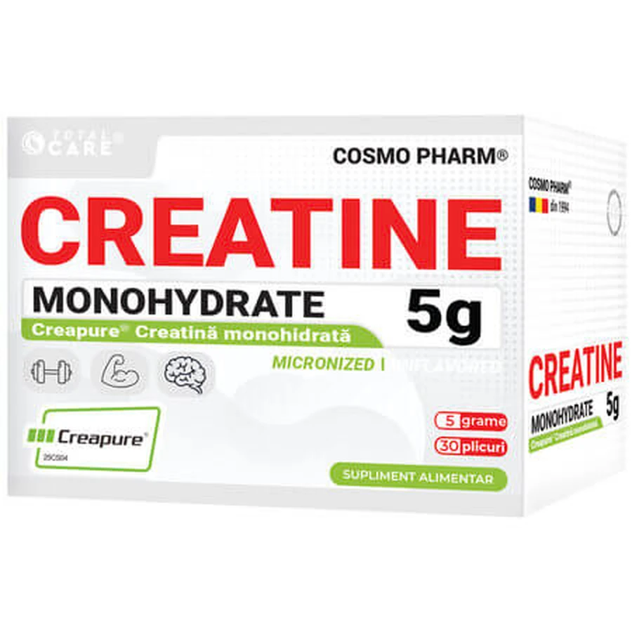 Creapure Creatine Monohydrate, 30 packets x 5 g, Cosmo Pharm