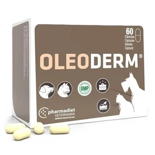 Oleoderm, complemento alimenticio para perros y gatos, 60 cápsulas, Pharmadiet