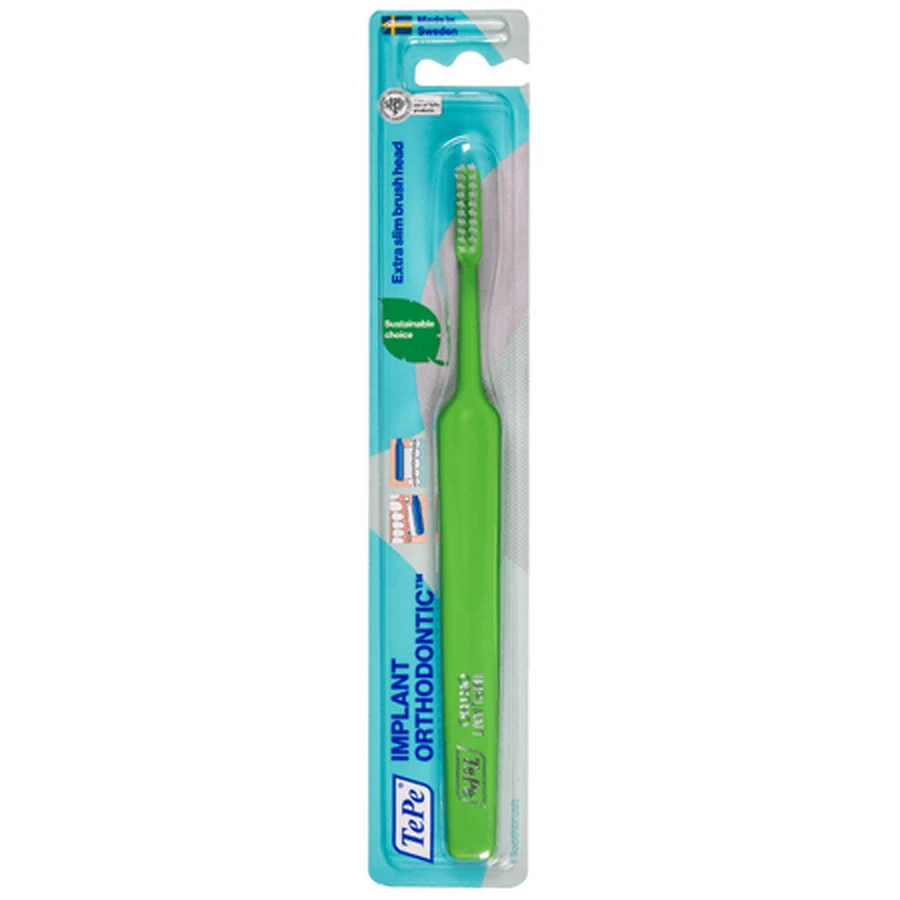 Toothbrush for dental implants and braces, 1 piece, TePe