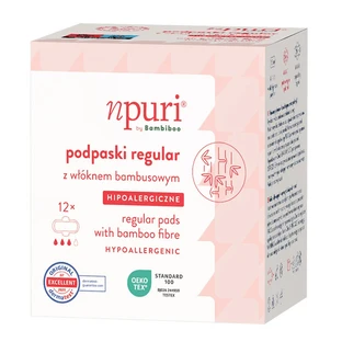 Daytime Sanitary Pads with Bamboo Fiber, 12 Count, npuri by Bambiboo