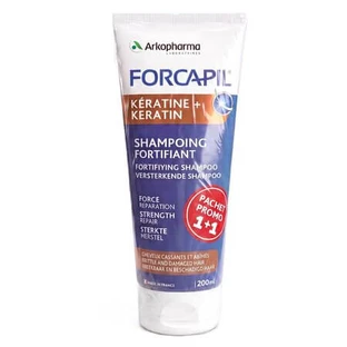 Keratine+ Fortifying Shampoo Set for Damaged Hair, 200 ml + 200 ml, Forcapil