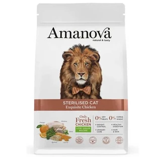 Croquettes au poulet pour chats adultes stérilisés, 1,5 kg, Amanova