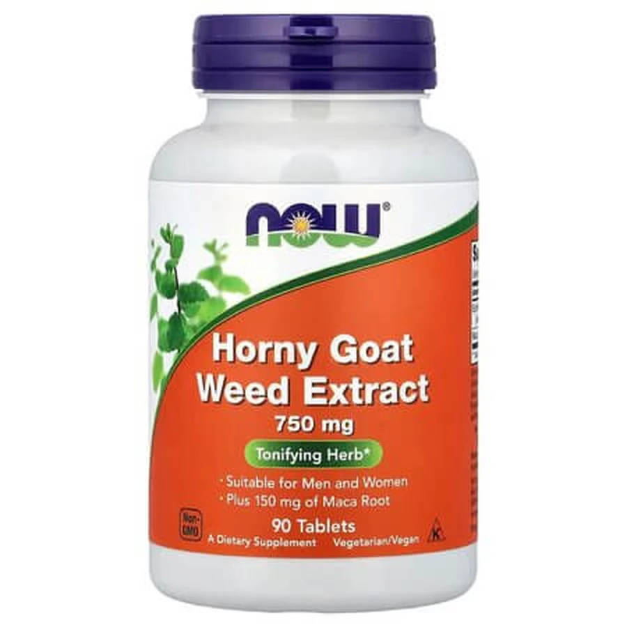 Horny Goat Weed 750 mg mit Maca 150 mg, 90 Tabletten, Now Foods