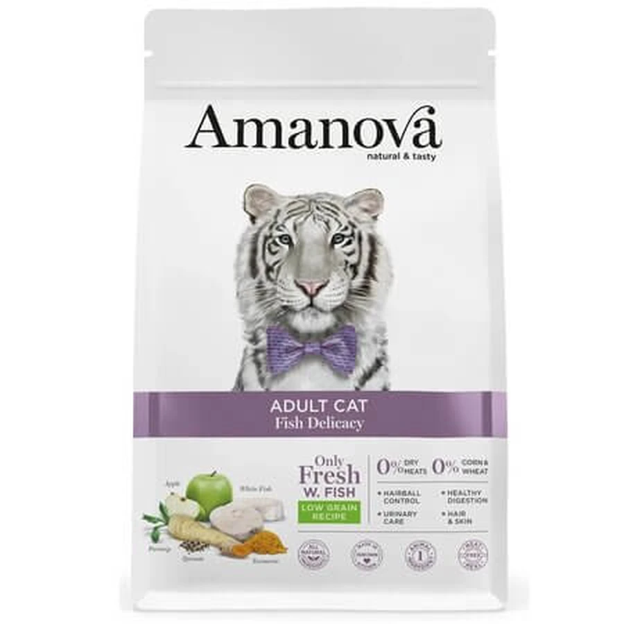 Croquettes pour chats adultes au poisson blanc, 1,5 kg, Amanova