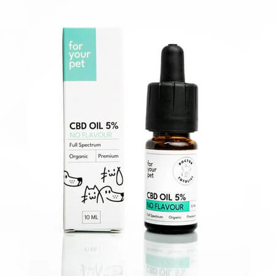 5% Hemp Oil for Dogs and Cats, Unflavored, 10 ml, Doctor Totolici