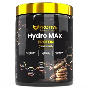 Poudre de protéines Hydro Max Protein au goût biscuit-café, 450 g, Protiva