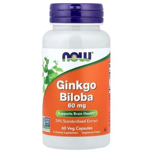 Ginkgo biloba, 60 mg, 60 gélules végétales, Now Foods