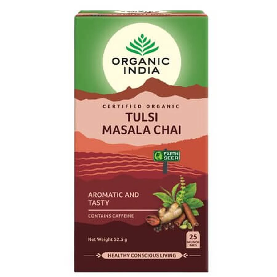 Tulsi Masala Black Tea with Holy Basil, 25 tea bags, Organic India
