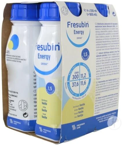Fresubin Energy Drink Vanilla, 4 x 200 ml Bottle