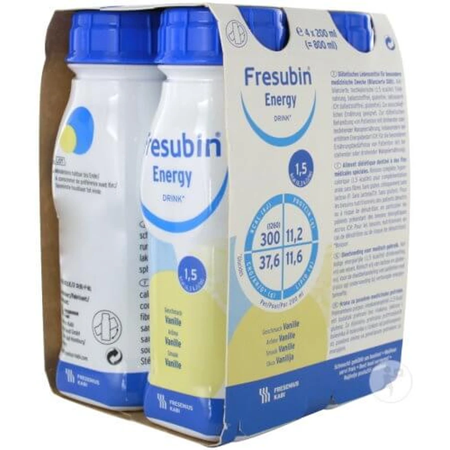 Fresubin Energy Drink Vanilla, 4 x 200 ml Bottle