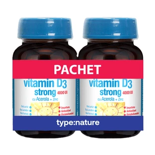 Lot « Vitamin D3 Strong », 4 000 UI, 90 comprimés + 90 comprimés, Naturmil