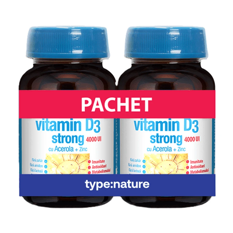 Paquete «Vitamin D3 Strong», 4.000 UI, 90 comprimidos + 90 comprimidos, Naturmil