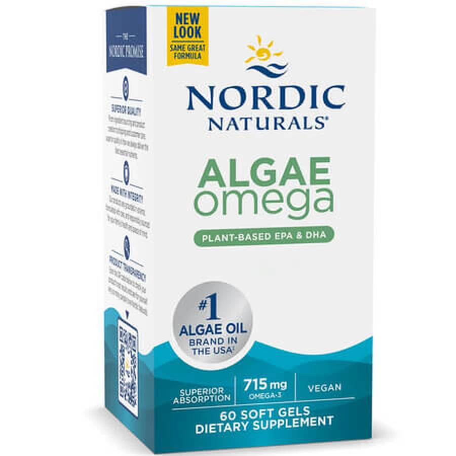 Omega-3 from Marine Algae (Algae Omega), 60 Softgels, Nordic Naturals