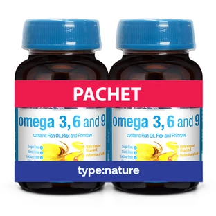 Omega 3, 6 en 9-pak, 60 capsules + 60 capsules, Naturmil