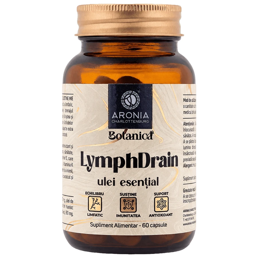 Lymph Drain — capsules containing 6 essential oils for times when you’re retaining water, your body feels sluggish, and your legs feel heavy | Botanica