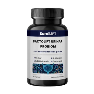 BactoLift Urinary Probiotic: Probioticum tegen urineweginfecties met 5 nuttige bacteriën, cranberry, D-mannose en hyaluronzuur – 60 capsules – BactoLift