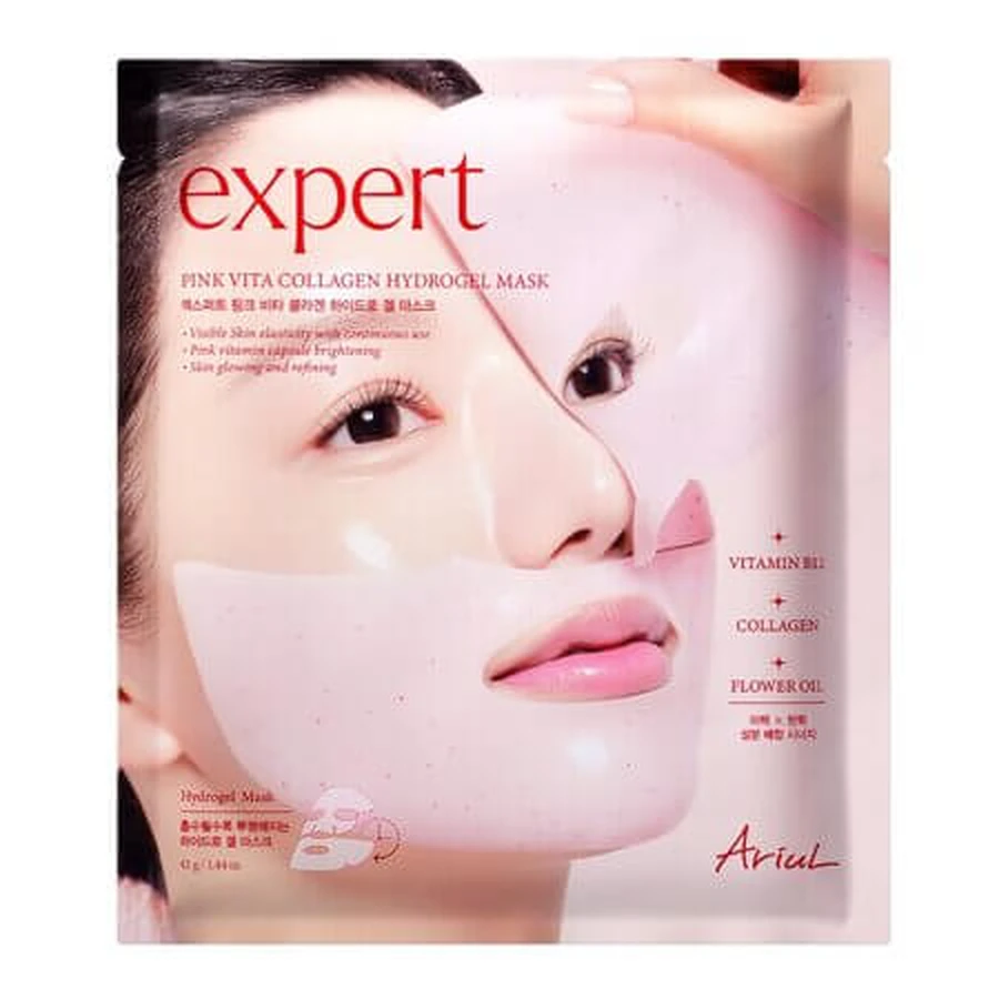 Różowa maseczka hydrożelowa Pink Vita Collagen Expert zapewniająca promienną cerę, 41 g, Ariul: ceny i cechy