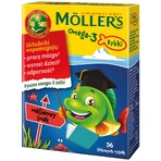 Omega-3 Fish Sticks with Raspberry Flavor, 36 pieces + Lemon and Orange Flavors, 36 pieces, Mollers