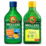 Noorse visolie, 250 ml + omega-3-visolie, 250 ml 