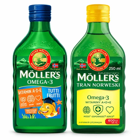 Noorse visolie, 250 ml + omega-3-visolie, 250 ml 