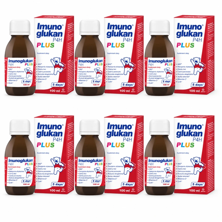 Imunoglukan P4H Plus, syrup for children over 3 years and adults, 6x100 ml