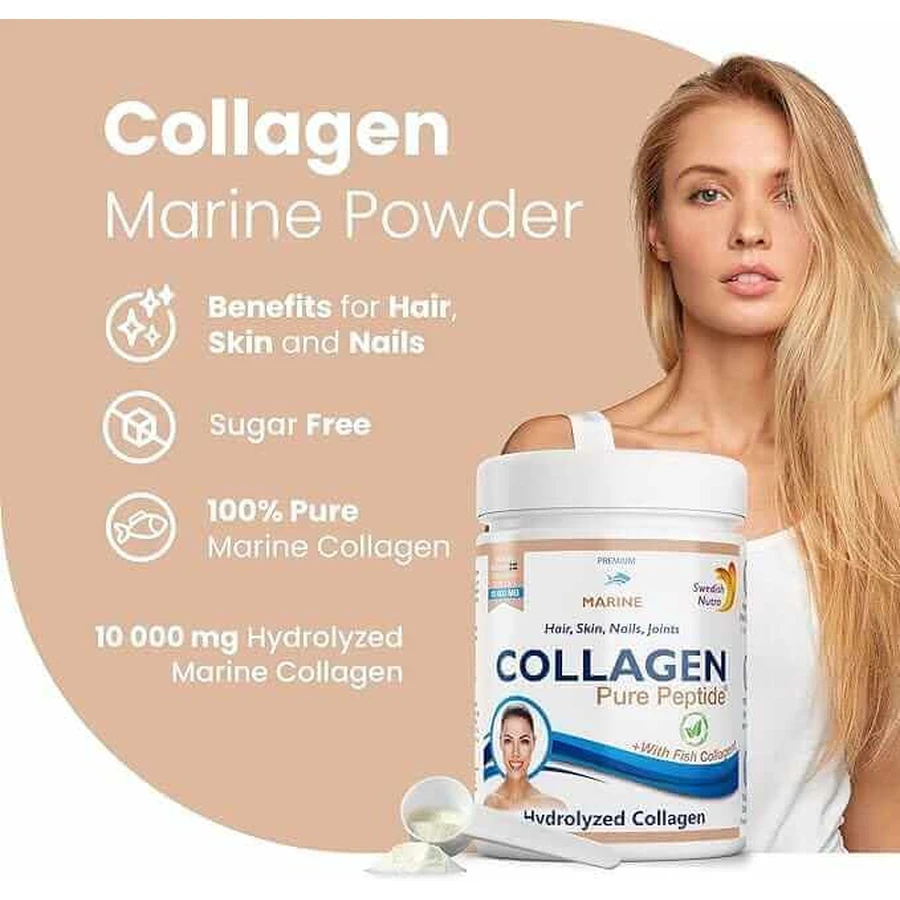 Swedish Nutra Marine Collagen Pure Peptide, neutral flavor, 2x300 g