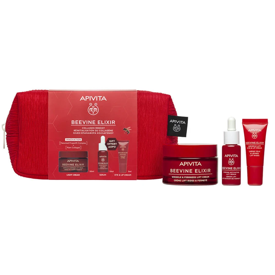 Apivita Promo Pack: Beevine Elixir Lightweight Cream 50ml & FREE 10ml Serum & 5ml Eye & Lip Cream