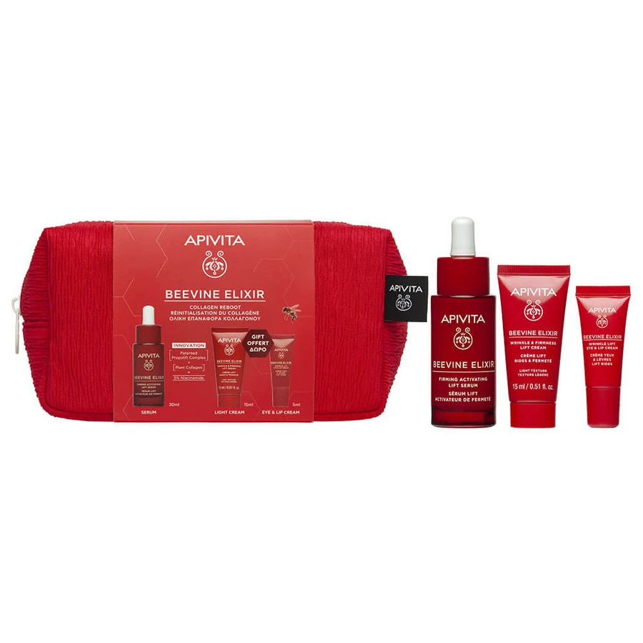 Apivita Promo Pack: Beevine Elixir Serum 30 ml & FREE Light Cream 15 ml & Eye & Lip Cream 5 ml
