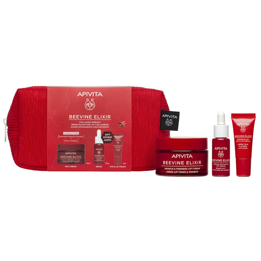 Apivita Promo Pack: Beevine Elixir Rich Texture Cream 50 ml & FREE Serum 10 ml & Eye & Lip Cream 5 ml