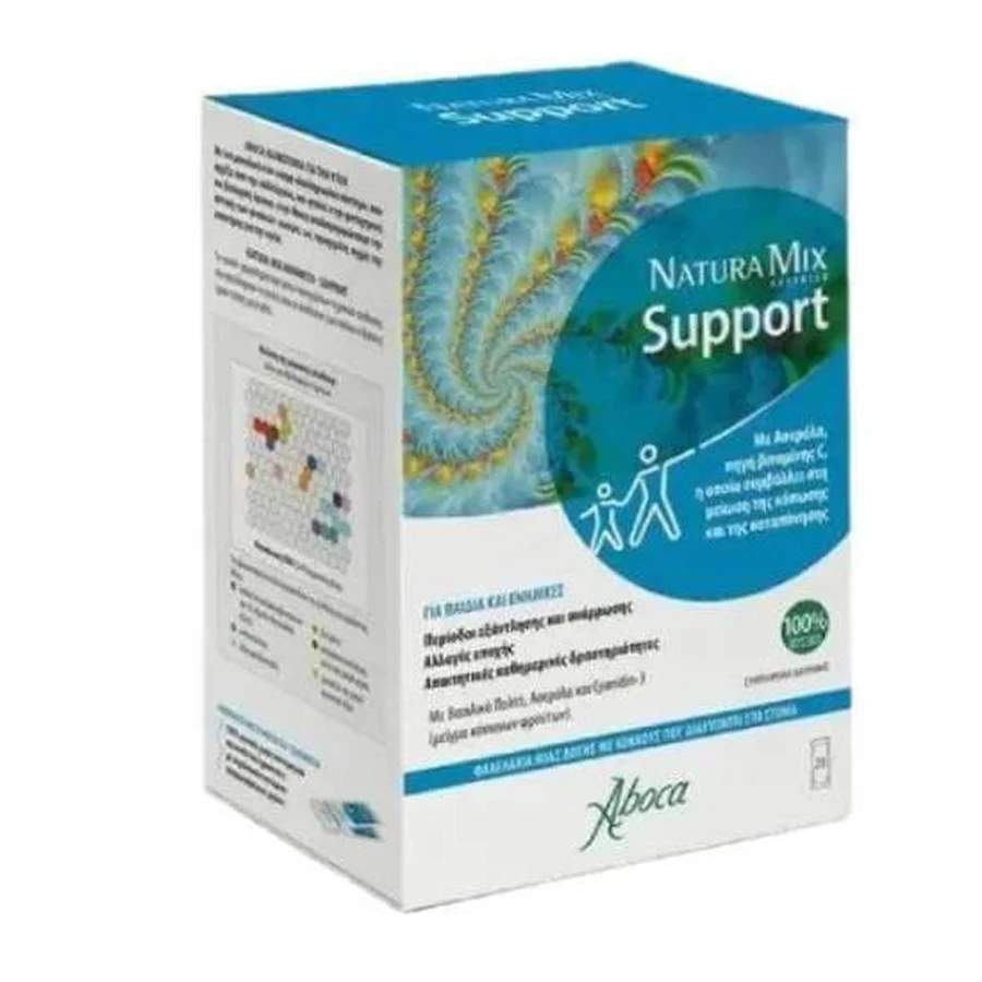 ABOCA Natura Mix Support voedingssupplement ter vermindering van vermoeidheid en stress, 20 zakjes