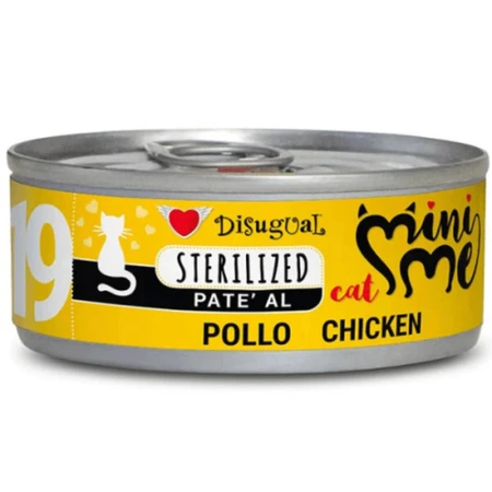 DISUGUAL Mini Me Sterilised, poulet, aliment humide sans céréales pour chats stérilisés (pâté), 85 g