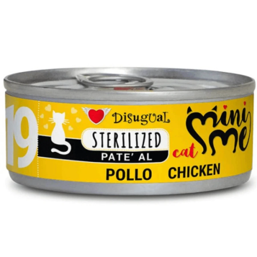 DISUGUAL Mini Me Sterilised, poulet, aliment humide sans céréales pour chats stérilisés (pâté), 85 g