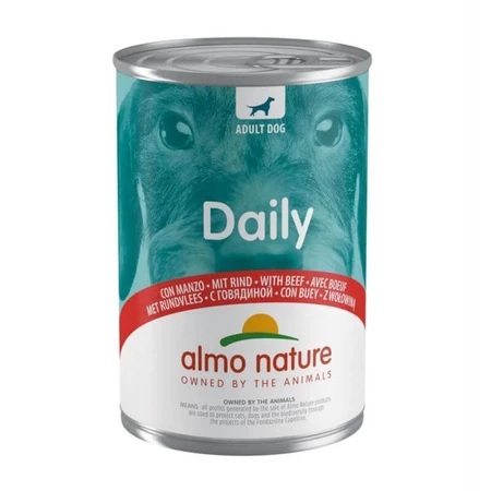 ALMO NATURE Daily Dog, XS-XL, rundvlees, graanvrij natvoer voor honden (pâté), 400 g