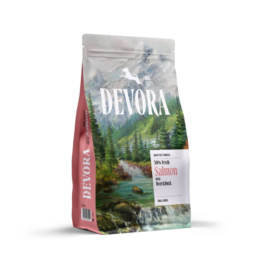DEVORA Small Breeds, XS-S, Salmon and Venison, Grain-Free Dry Dog Food, 1.5 kg
