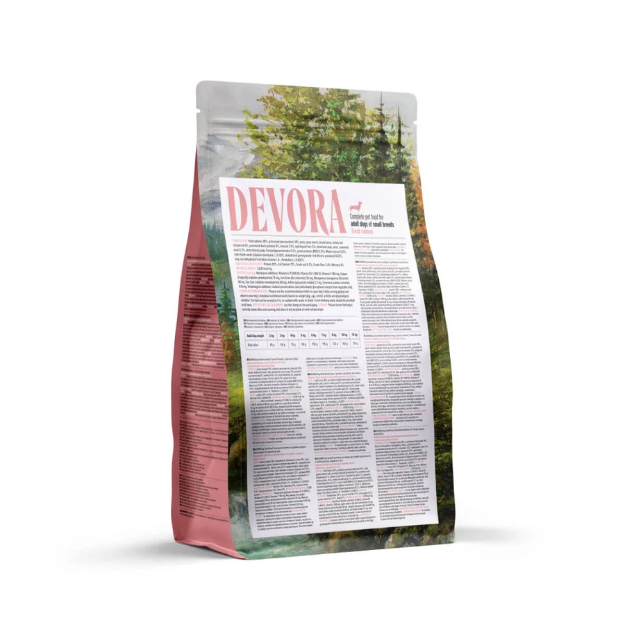 DEVORA Small Breeds, XS-S, Salmon and Venison, Grain-Free Dry Dog Food, 1.5 kg