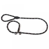 JULIUS-K9 IDC Seil, reflektierende Seilleine mit verstellbarem Hundehalsband, Nylon, Kordel, 12 mm x 2 m, schwarz