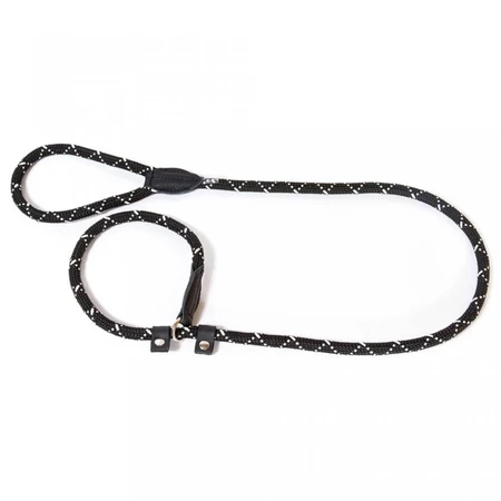 JULIUS-K9 IDC Seil, reflektierende Seilleine mit verstellbarem Hundehalsband, Nylon, Kordel, 12 mm x 2 m, schwarz