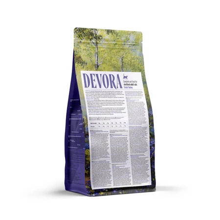 DEVORA Stérilisé, Poulet et Dinde, Croquettes sans céréales pour chattes stérilisées, 2 kg