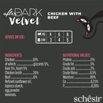 SCHESIR After Dark Velvet Mousse, Chicken and Beef, grain-free wet cat food pouches (mousse), 80g
