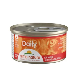 ALMO NATURE Daily Cat, Rind, getreidefreies Nassfutter für Katzen (im eigenen Saft), 85 g