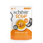 SCHESIR Ergänzungsfutter „Suppe mit Thunfisch und Kürbis“, getreidefreies Nassfutter für Katzen im Beutel (in Suppenform), 40 g