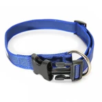 JULIUS-K9 Color & Gray, collier pour chien réglable avec poignée, en nylon, 20 mm x 27–42 cm, bleu et gris