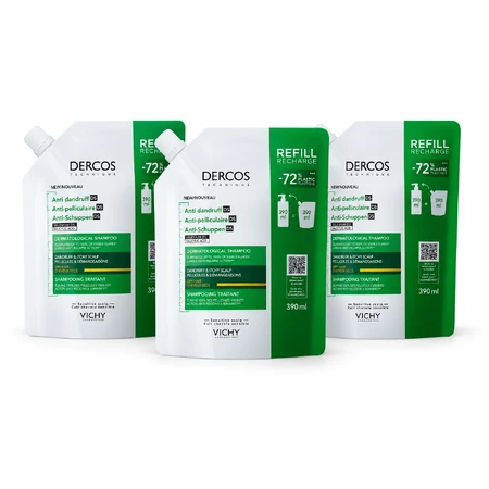 Vichy Dercos Anti-Roos Behandelingsshampoo DS voor droog haar Eco-Refill 3x390 ml